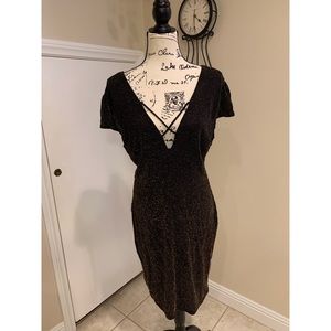 Sexy black and fold dress